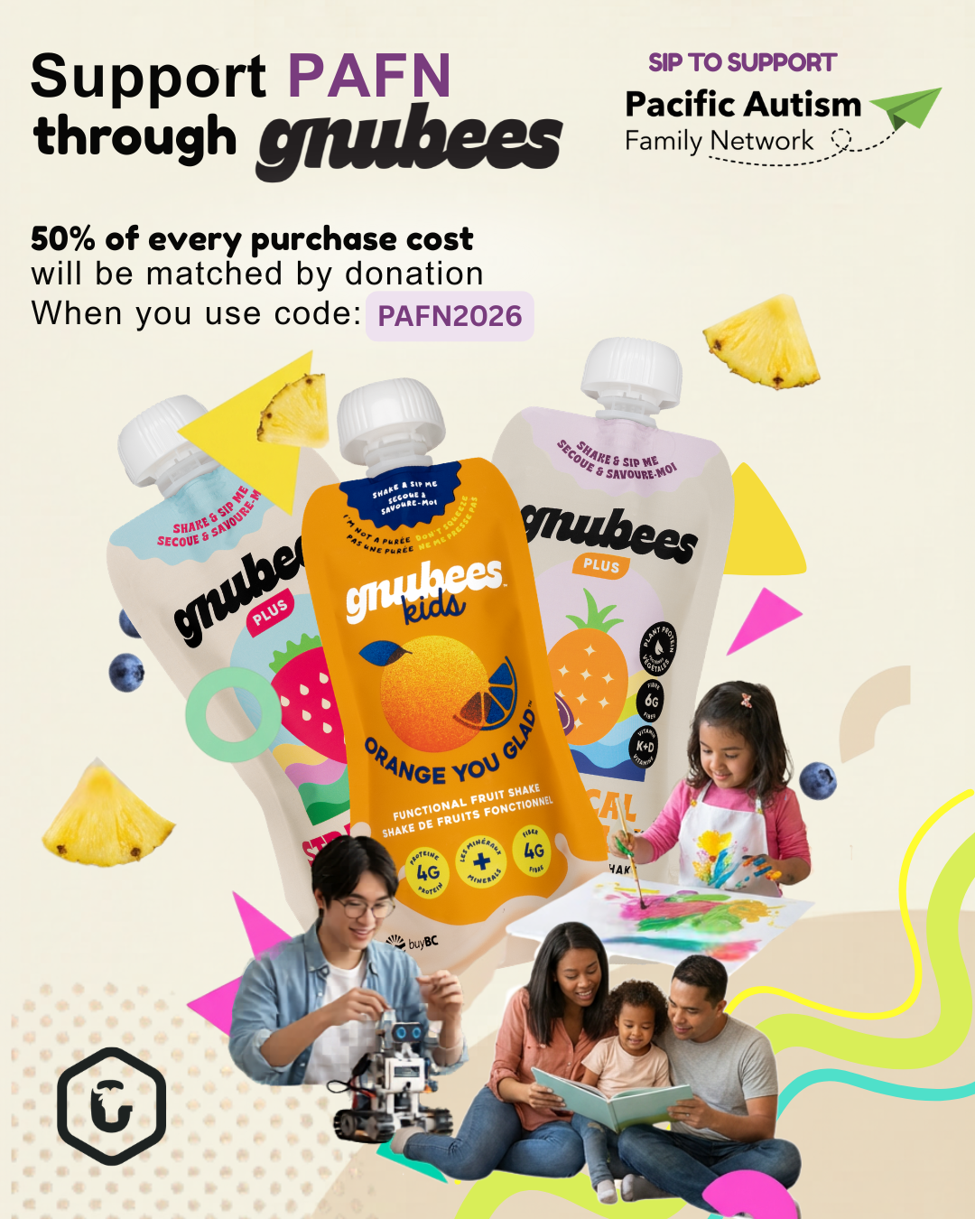 Gnubees is supporting the Pacific Autism Family Network this April for Autism Awareness Month!