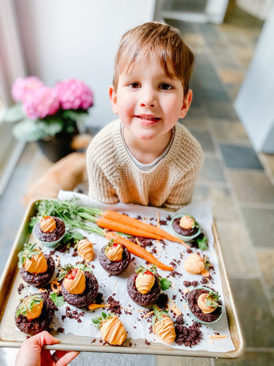 Chocolate Banana Carrot Patch Muffins, By Crystal Higgins, RD