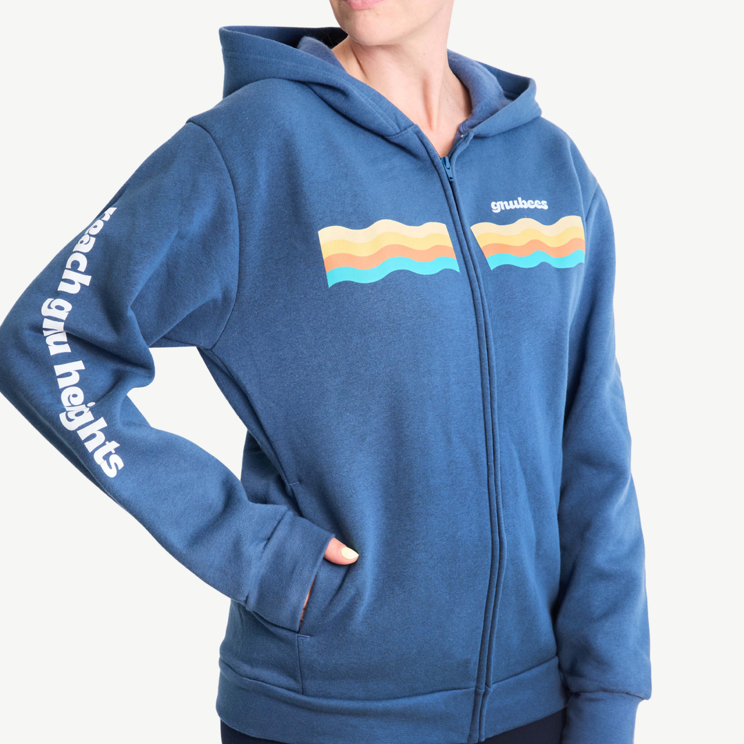 GnuSanté Chart a new course blue zip hoodie – front